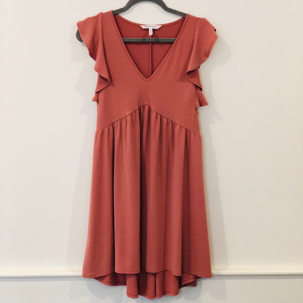 BCBG empire waist ruffle sleeve dress